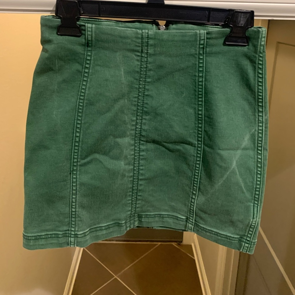 Green Free People Mini Skirt